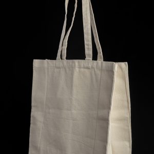 Canvas bag with gusset and long handle